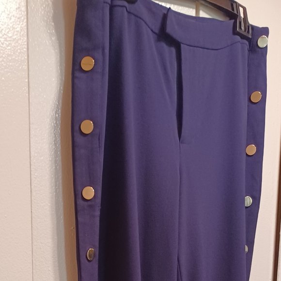 Ashro Navy Side Button Pants Size 12 - Picture 4 of 8